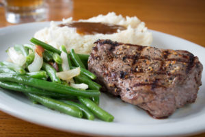 Gramma's Kitchen Steak with Mashed Potatoes and Green Beans
