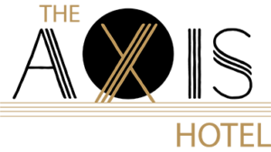 The Axis Hotel Black and Gold Logo
