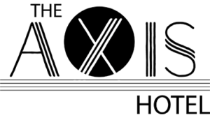 The Axis Hotel Black and White Logo