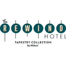 Rewind Hotel Tapestry Logo