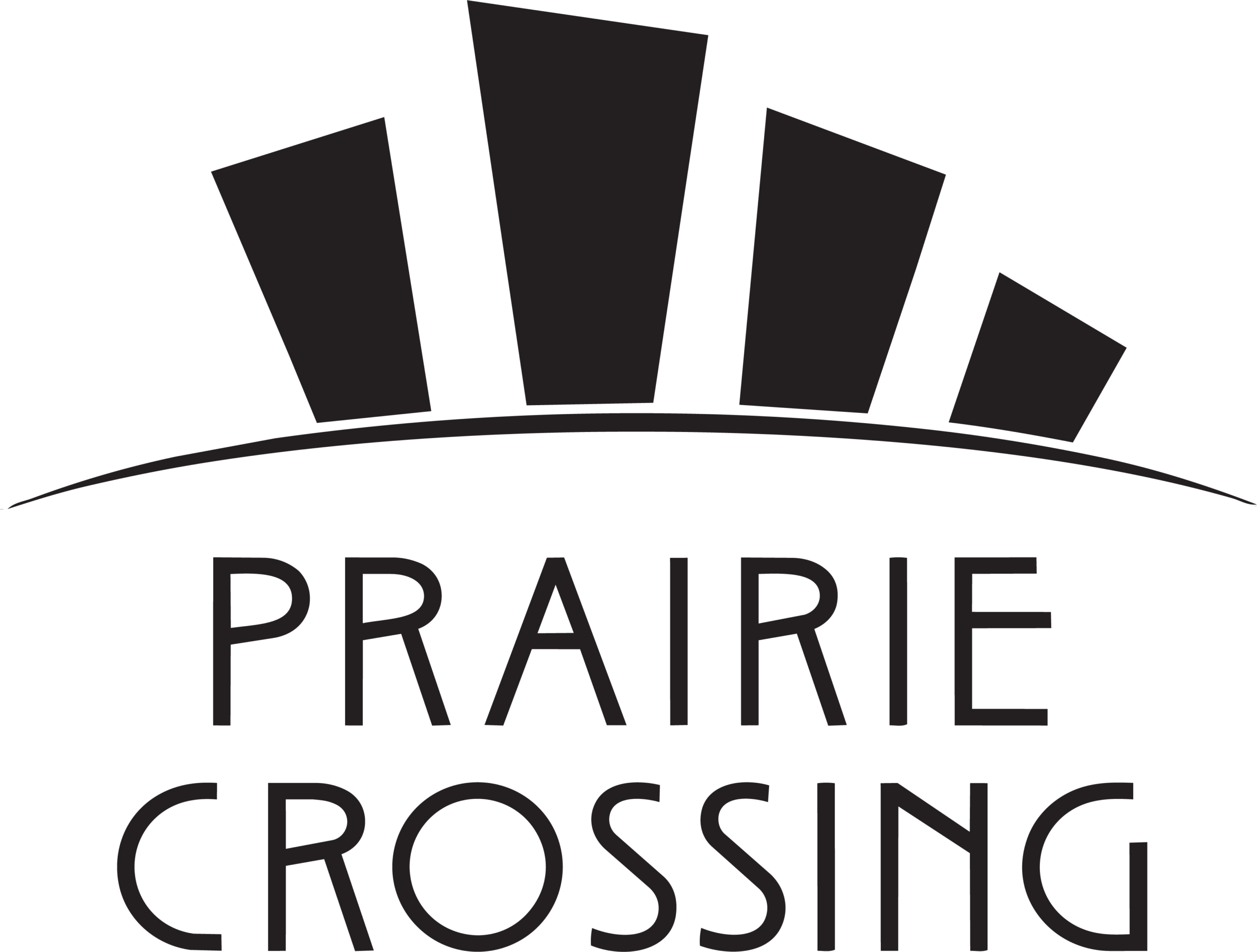 Prairie Crossing Logo Stacked in Black