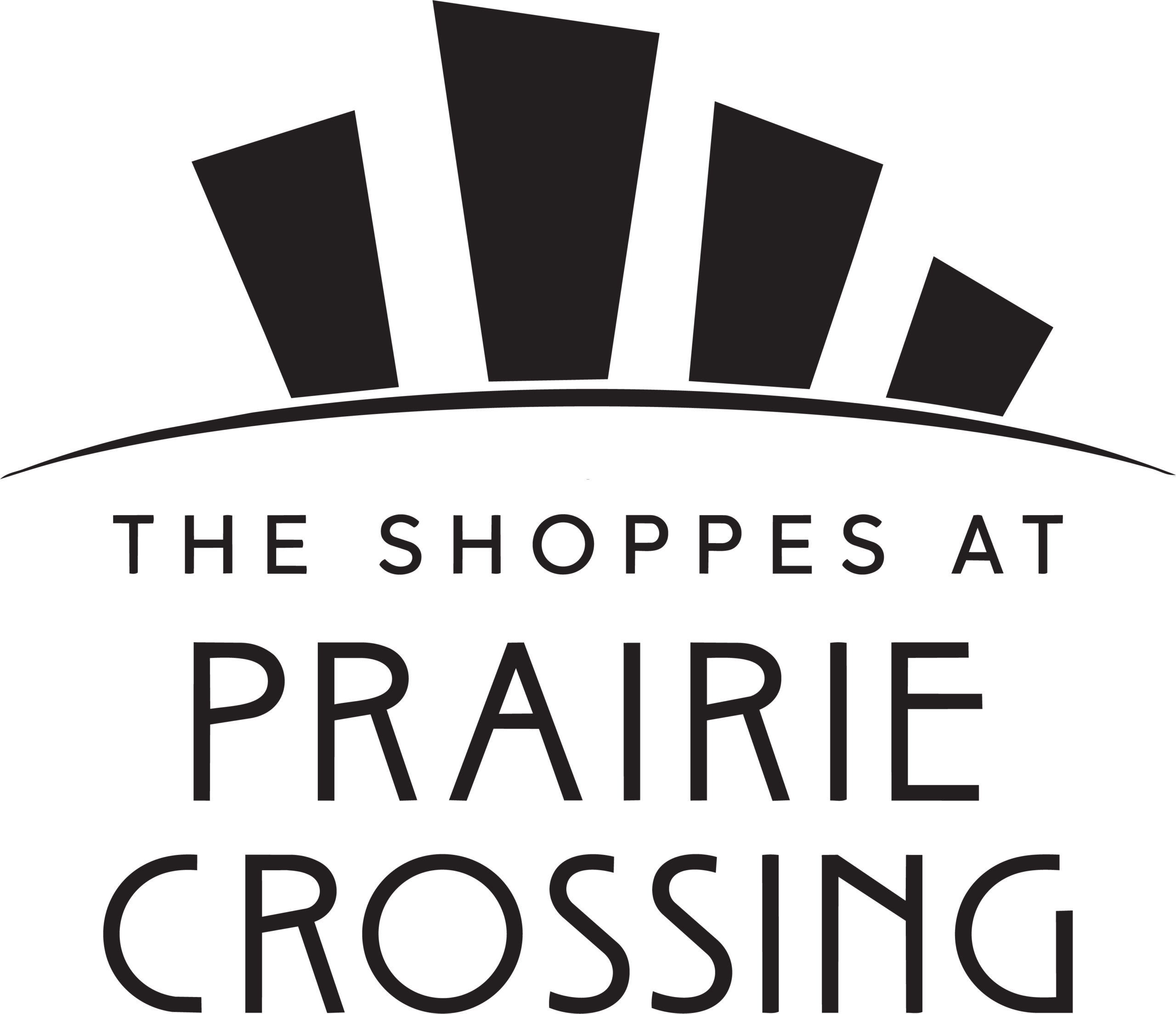 The Shoppes at Prairie Crossing Logo Stacked in Black